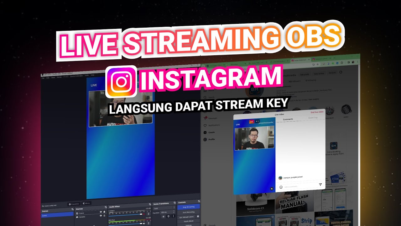 Cara Live Streaming Instagram Pake Kamera Mirrorless Laptop OBS Terbaru Kelas Batamkamera Com